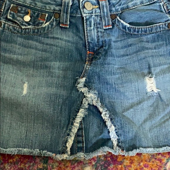 Fun Distressed True Religion Jean Skirt - Picture 4 of 5